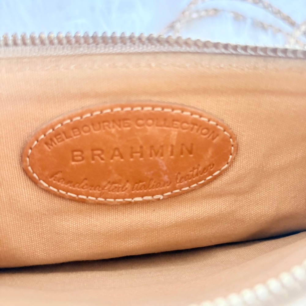 Brahmin Melbourne Collection Tan Croc Embossed Leather Crossbody Bag - Picture 12 of 16